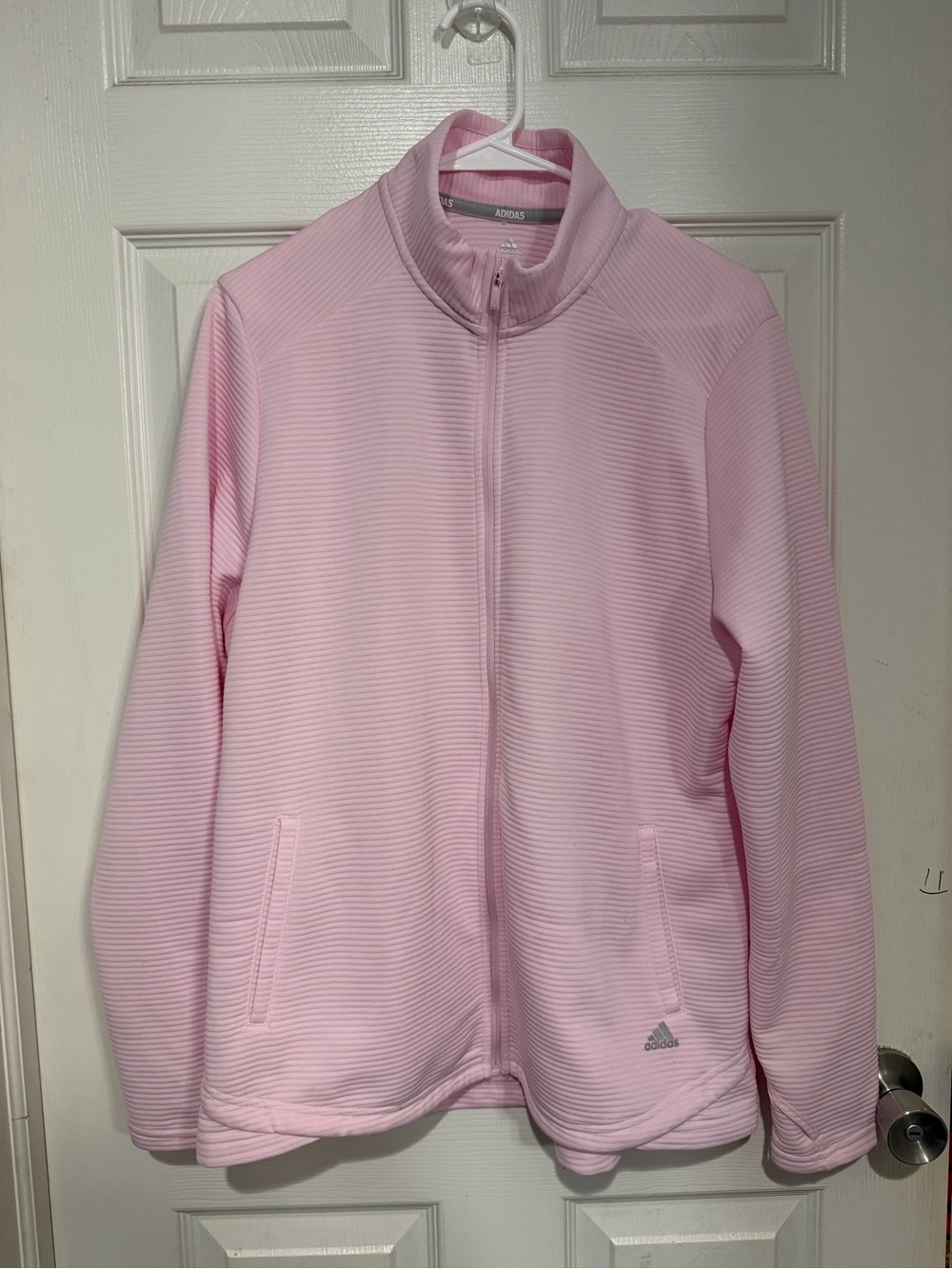 adidas golf Light Pink Ribbed Full-Zip Jacket xl